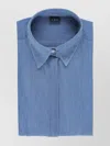 Fay Denim Shirt With Button Placket And Collar In Blue