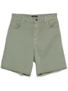 Fay Denim Shorts In Cotton With Logo Patch