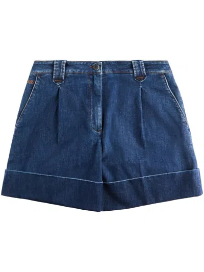 Fay Denim Shorts With Embroidered Logo