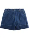 Fay Denim Shorts With Embroidered Logo