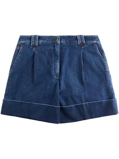 Fay Denim Shorts With Embroidered Logo