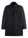 Fay Detachable-gilet Single-breasted Coat In Black