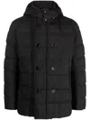 Fay Detachable-hood Zipped Padded Jacket In Black