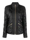 Fay Quilted Design Down Jacket In Black