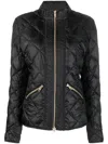 Fay Quilted Design Down Jacket In Black
