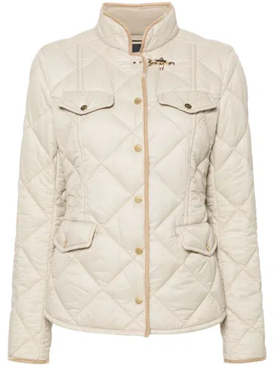 Fay Diamond-quilted Jacket In Powder