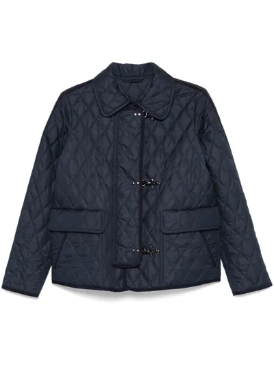 Fay Diamond-quilted Puffer Jacket In Blue