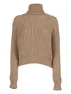 Fay Dolcevita Sweater In Brown