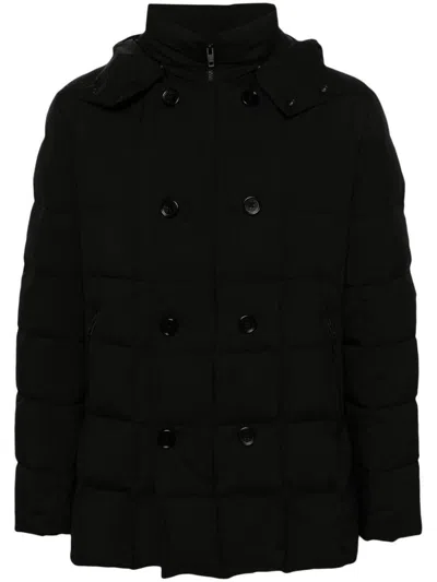 Fay Double Breast Padded Bomber Jacket Clothing In Animal Print