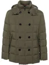Fay Double Breast Padded Bomber Jacket In Military