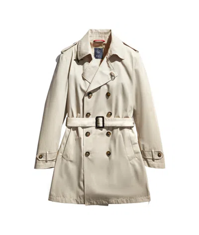 Fay Double-breasted Belted Trench Coat In Nude