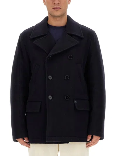 FAY DOUBLE-BREASTED BLACK WOOL COAT