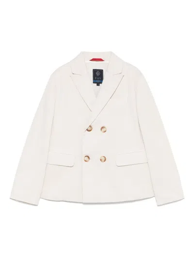 Fay Kids' Double-breasted Blazer In Neutrals