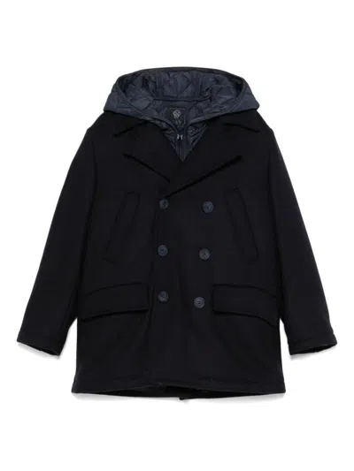 Fay Kids' Double-breasted Coat In 蓝色