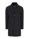 Fay Double Breasted Coat In Black