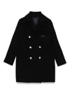 Fay Double-breasted Coat In Black