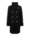 Fay Long Wool Double-breasted Coat In Black