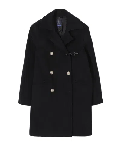 Fay Double-breasted Coat In Black