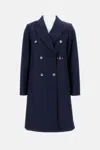 Fay Double-breasted Coat In Blue