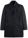 Fay Detachable-gilet Single-breasted Coat In Blue