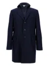 Fay Three-button Detachable-collar Coat In Blue