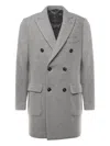 Fay Double-breasted Wool Jersey Coat In Gray