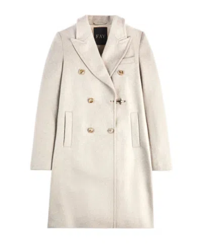 Fay Double-breasted Coat In Pink