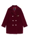 Fay Double-breasted Coat In Red