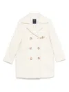 Shop Fay Double-breasted Coat In White