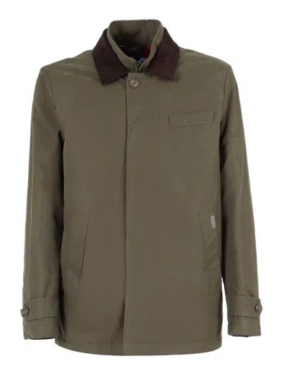 FAY DOUBLE-BREASTED COTTON-BLEND BLAZER WITH STRUCTURED SILHOUETTE