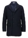 Fay Double Breasted Quilted Jacket Pockets In Black