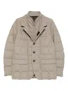Fay Quilted Grey Jacket With Structured Silhouette In Brown