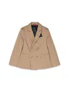 Fay Double Breasted Jacket In Neutral