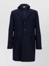 Fay Double Breasted Long Coat With Flap Pockets In Black