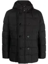 Fay Detachable-hood Zipped Padded Jacket In Black