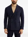 Fay Double-breasted Pocket Blazer In Blue