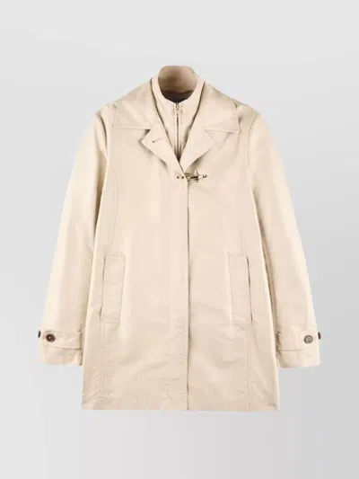 FAY DOUBLE-BREASTED POPLIN COAT WITH POCKETS