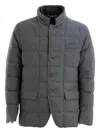Fay Short Down Jacket In Carded Wool Flannel In Gray