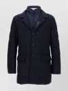Fay Double Breasted Quilted Jacket Pockets In Black