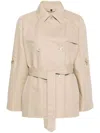 FAY DOUBLE-BREASTED SHORT TRENCH COAT IN COTTON TWILL