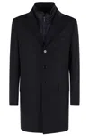 Fay Easy Double Breasted Coat In Black