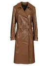 Fay Double-breasted Trench Coat Jackets Brown