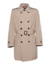 Fay Double-breasted Trench Coat In Multi