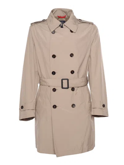 Fay Double-breasted Trench Coat In Multi