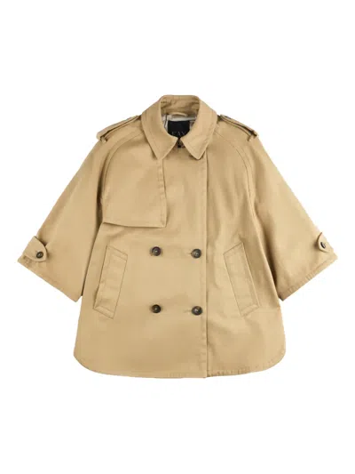 Fay Short Double-breasted Jacket In Neutral