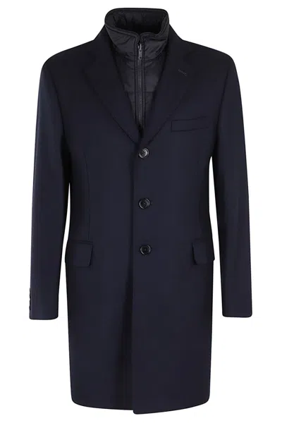 Fay Double-breasted Wool And Cashmere Coat In Blue