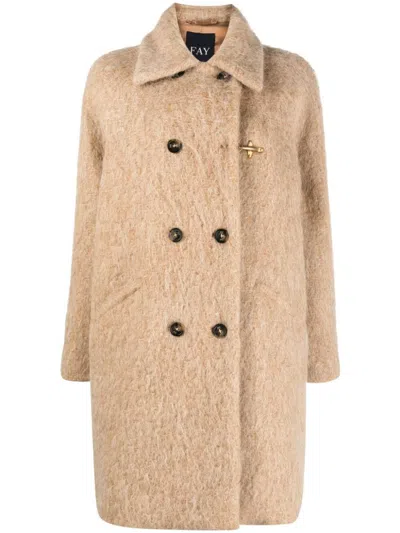 FAY FAY DOUBLE-BREASTED WOOL BLEND COAT