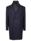 Fay Double-breasted Wool Coat With Detachable Lining In Black