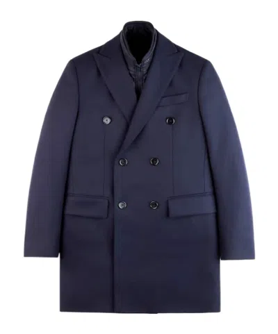 Fay Double-breasted Wool Double Coat In Black