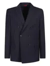 Fay Deconstructed Double-breasted Jacket In Blue